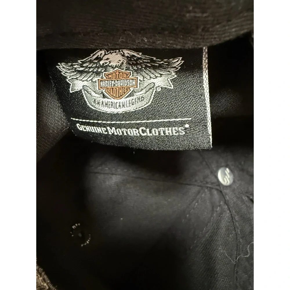 Vintage Harley Davidson Hat Black Orange Flames OSFM